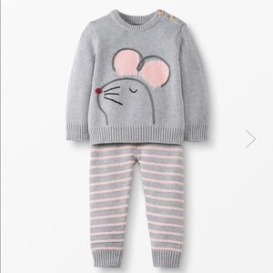 NWT Hanna Andersson mouse sweater knit set